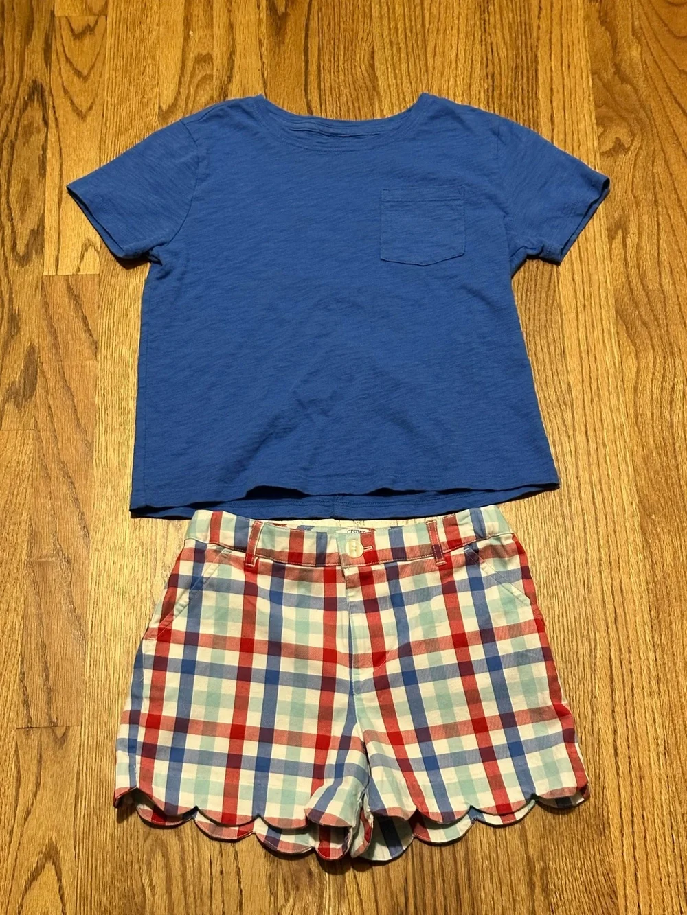 Girls Plaid Crown & Ivy Shorts with Matching Crewcuts TShirt